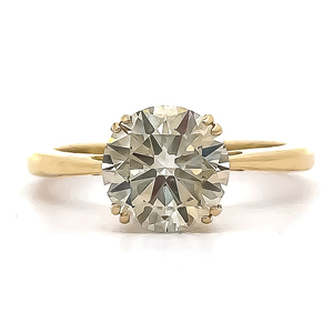 2.00 Carat Fancy Champagne Diamond Solitaire Cathedral Ring in 14k Yellow Gold $4,130 Retail VIDEO