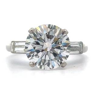 5.60 Carat Harry Winston Style Diamond Engagement Ring in Platinum with Report $17,470 Retail VIDEO
