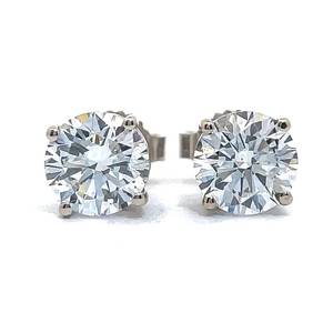 Brand New 1.83 Carat Diamond Stud Earrings in 14k White Gold with EGL Reports $2,999 Retail VIDEO