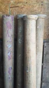 lot 535 image: Antique Wood Pillars (4) Solid