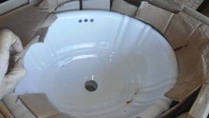 lot 539 image: Drop-in Bathroom Sink- American Standard. NEW.