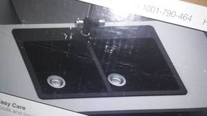 lot 541 image: New Elkay by Schock Black Quartz Sink