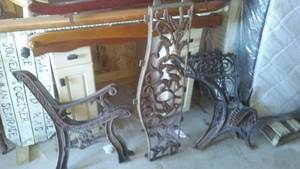 lot 552 image: Wrought Iron Bench Frames.
