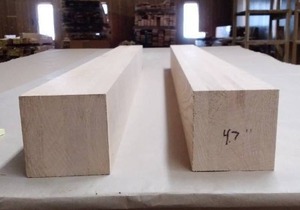 lot 586 image: 2 Solid Red Oak Newel Post Blanks NEW