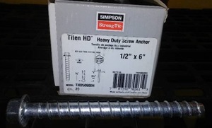 lot 598 image: Simpson Titen HD Screw Anchors (Qty 20)