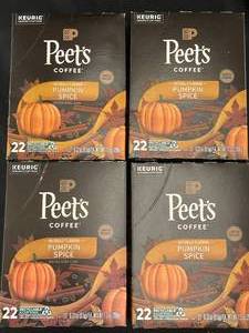 Peets Pumpkin Spice K-Cups 4 boxes 22 Pods each Best by 07202024