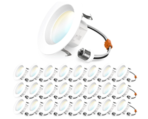 lot 454 image: Sunco Lighting 24 Pack 4 Inch LED Can Lights Retrofit Recessed Lighting