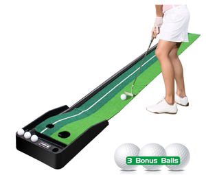lot 464 image: Golf Putting Green Mat with Auto Ball Return System 2 Holes