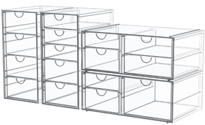 lot 466 image: Makeup Organizer With 16 Drawers, 4 Pcs Desktop Office Supplies