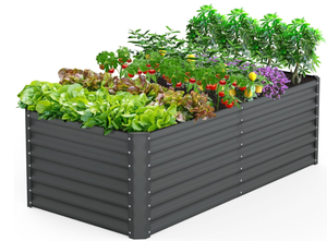 lot 471 image: SHAREWIN Raised Garden Bed Outdoor, Flowers Ground Planter Box 6x3x2Ft, Black.