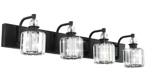 lot 479 image: Ralbay Black Crystal Vanity Light Fixture 4 Light