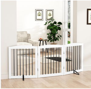 lot 386 image: PUPETPO Freestanding Pet Gate for Dogs. 24