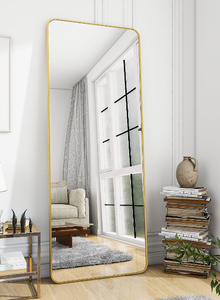 lot 236 image: BEAUTYPEAK Gold Full Length Mirror. 60L x 20W