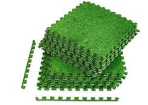 lot 413 image: Sorbus Grass Foam Floor Tiles Set of 12. 24x24