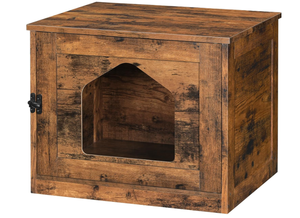lot 496 image: HOOBRO Cat Litter Box Enclosure 20.9D x 17.7W x 17.7H