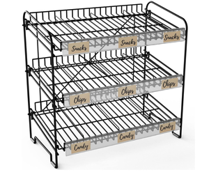 lot 498 image: DS THE DISPLAY STORE Black 3 Tier Candy Display Rack