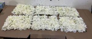 lot 256 image: LOT OF 6 Rose Flower Panel Artificial Flower Panel Versatile Trendy Rose Flower Backdrop