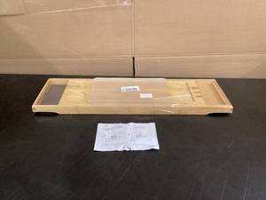 lot 319 image: Utoplike Bamboo Bathtub Caddy Tray. 30X9