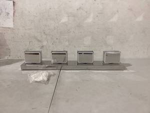 lot 433 image: 4 Light Led Wall Fixture, Silver, Measures 27 x 4