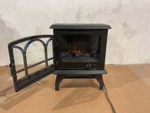 lot 119 image: Nilecc Electric Fireplace Stove, Freestanding Infrared Electric Fireplace Heater with 3D Realistic Flame