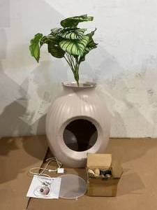 lot 79 image: Hobya Plant Cat Litter Box with Smart Odor Removal System, Hidden Cat Litter Box Planter for Cats