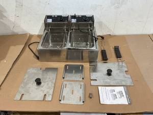 lot 91 image: DIY Home 5000W 12L Dual Tanks Electric Deep Fryer Professional Tabletop Restaurant Kitchen Frying Machine With 2 Basket
