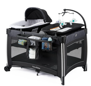 lot 13 image: Pamo Babe 4 in 1 Portable Baby Crib Deluxe Nursery Center, Foldable Travel Playard with Bassinet