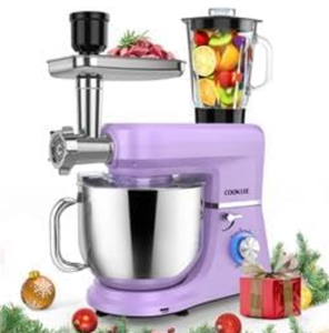 lot 23 image: COOKLEE 6-IN-1 Stand Mixer, 8.5 Qt. Multifunctional Electric Kitchen Mixer with 9 Accessories for Most Home Cooks