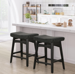 lot 39 image: LOT OF 2 Sophia & William Black Counter Height Bar Stools