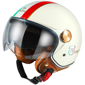 lot 40 image: Large Pretoee Open Face Motorcycle Helmet, 34 Retro Classic Moped Helmet