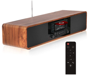 lot 75 image: KEiiD CD Player for Home with Bluetooth Stereo System Wooden Desktop Speakers