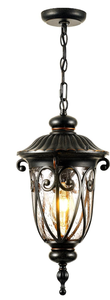 lot 96 image: VIANIS Large Outdoor Pendant Light, Vintage Outdoor Chandelier, Farmhouse Waterproof Outdoor Hanging Lights with Seed Glass