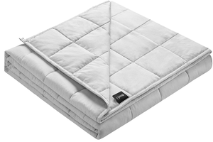 lot 121 image: ZonLi Weighted Blanket 15lbs, Twin Size, Light Grey Cooling Weighted Blanket
