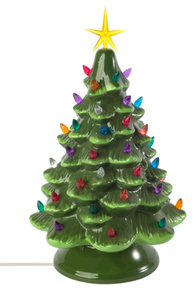 lot 142 image: Classic Ceramic Christmas Tree  15.5 Vintage Green Tree with Separate Base