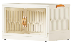 lot 147 image: Pupustar Storage Bins with Lids and Doors, Plastic Stackable Storage Bins Open Front