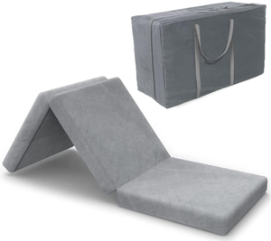 lot 151 image: SINWEEK Tri Folding Mattress Foam Topper 4 Thickness Floor Cot Mattress