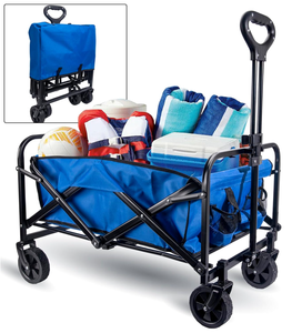 lot 169 image: Collapsible Folding Wagon Cart Heavy Duty Outdoor Utility Wagon Beach Wagon