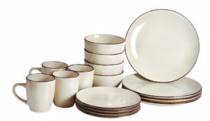 lot 188 image: 16 PCS Pink Sinouso 16 Piece Stoneware Dinnerware Set,Dinnerware Set for 4