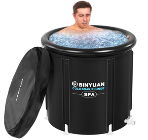 lot 205 image: BINYUAN Ice Bath Tub for Athletes With Cover 99 Gal Cold Plunge Tub for Recovery