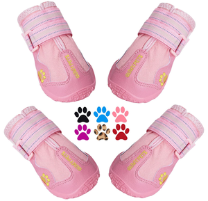 lot 211 image: LOT OF 4 QUMY Dog Shoes for Large Dogs, Medium Dog Boots & Paw Protectors for Winter Snowy Day