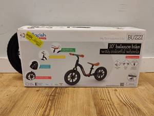 lot 2 image: NEW CHILLAFISH 10 BALANCE BIKE WITH COLORFUL WHEELS BUZZI