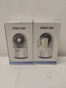 lot 46 image: 2 SPRAY AND MIST RECHARGEABLE FANS