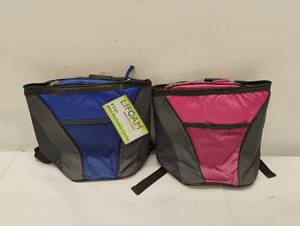 lot 85 image: 2 NEW LIFOAM 8 CAN MINI BACKPACK COOLERS