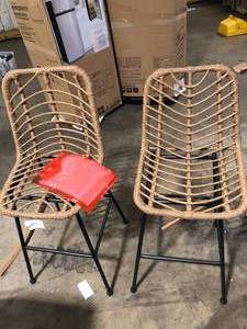 Sawtelle Outdoor Wicker 29 Inch Barstools (Set of 2) by Noble House  Customer Returns See Pictures
