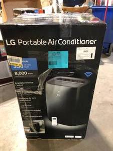 LG 8,000 BTU Portable Air Conditioner LP0821GSSM Cools 350 Sq. Ft. with Dehumidifier and Wi-Fi in Gray Customer Returns See Pictures