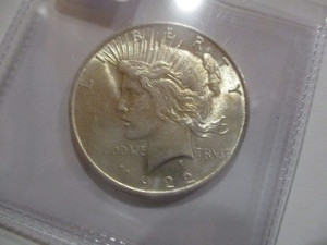 lot 1 image: 1922 Peace Dollar. Very Nice Coin