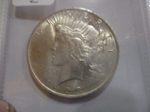lot 2 image: Beautiful 1923 About Uncirculated  Silver Peace Dollar