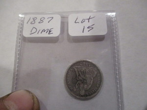 lot 15 image: 1887 Silver Seated Liberty Dime