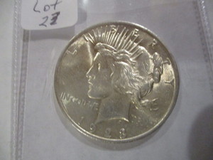 lot 23 image: Fine 1923 Silver Peace Dollar