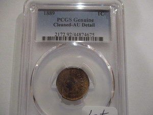 lot 25 image: Beautiful 1889 PCGS AU Detail Indian Head Cent